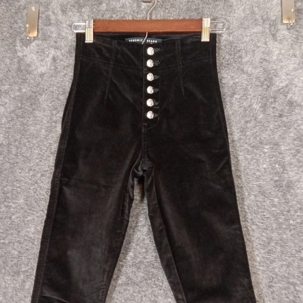 Veronica Beard Debbie Skinny High Rise Velvet Button Fly